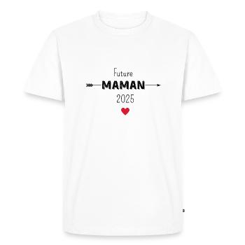 Future maman 2025 - T-shirt Premium bio Homme - blanc - Devant - Nico (187cm)
