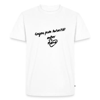 Contre toute autorité sauf maman - T-shirt Premium bio Homme - blanc - Devant - Nico (187cm)