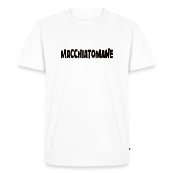 Café Latte Macchiato Dicton Macchiatomane - T-shirt Premium bio Homme - blanc - Devant - Nico (187cm)