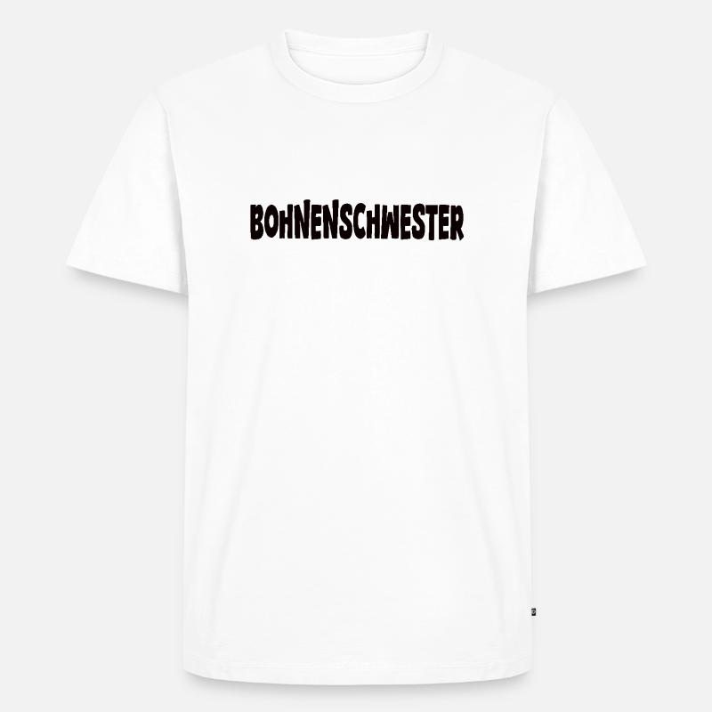 coffee - Bohnenschwester - Männer Premium Bio T-Shirt - Weiß