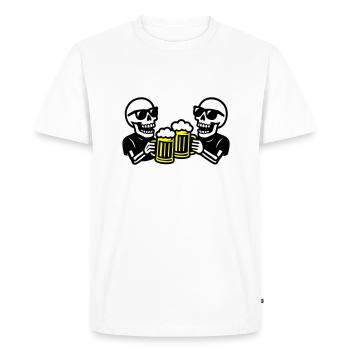 Skeleton Party Beer Team - Men's Premium Organic T-Shirt - white - Front - Nico (187cm)