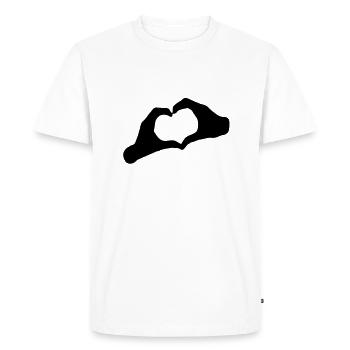 AMOUR - COEUR - AMOUR - COEUR - main mains - les - T-shirt Premium bio Homme - blanc - Devant - Nico (187cm)