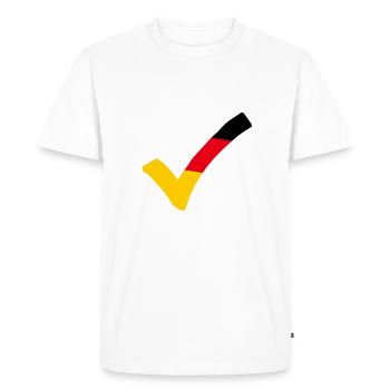 Crochet Allemagne noir-rouge-or Check BRD - T-shirt Premium bio Homme - blanc - Devant - Nico (187cm)