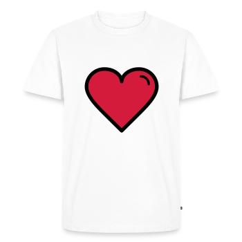 Coeur de valentine - T-shirt Premium bio Homme - blanc - Devant - Nico (187cm)