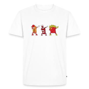 Dabbing Dab Hot Dog Ketchup Fries French fries - Men's Premium Organic T-Shirt - white - Front - Nico (187cm)