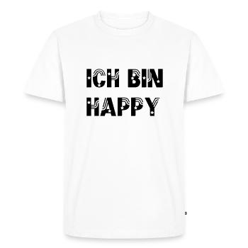 Je suis heureux - T-shirt Premium bio Homme - blanc - Devant - Nico (187cm)
