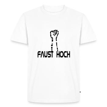 Fist up contre les nazis - T-shirt Premium bio Homme - blanc - Devant - Nico (187cm)