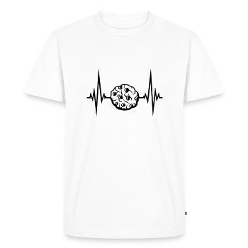 frequency heartbeat pulse cookie biscuit chocolate delicious - Men's Premium Organic T-Shirt - white - Front - Nico (187cm)