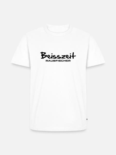 beisszeit_raubfischer - Männer Premium Bio T-Shirt - Weiß