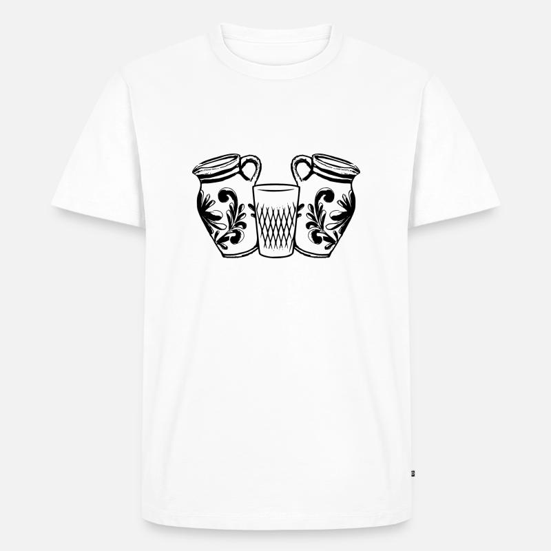 Bembel mit Geripptem - Männer Premium Bio T-Shirt - Weiß