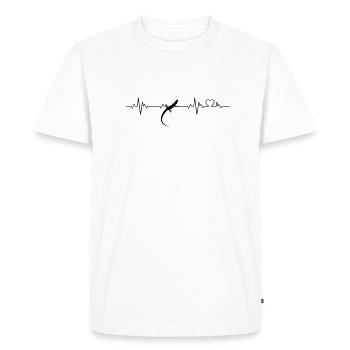 Lézard ECG - T-shirt Premium bio Homme - blanc - Devant - Nico (187cm)