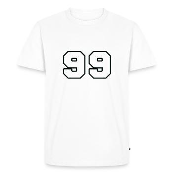 NUMÉRO 99 - T-shirt Premium bio Homme - blanc - Devant - Nico (187cm)