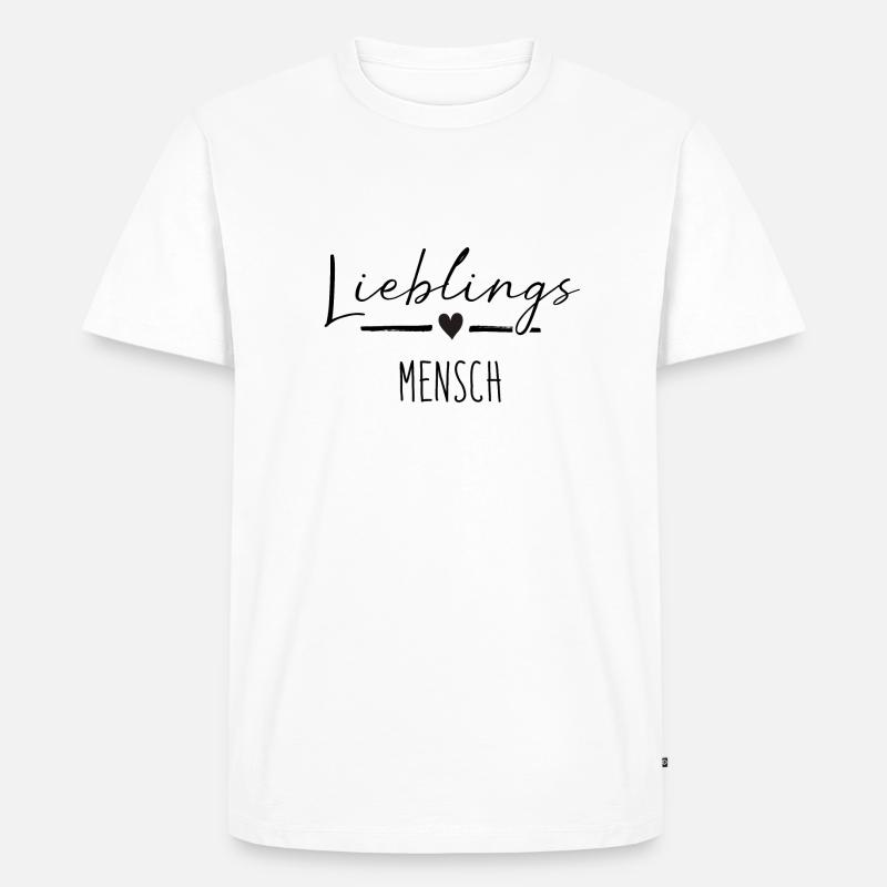 Lieblingsmensch - Männer Premium Bio T-Shirt - Weiß