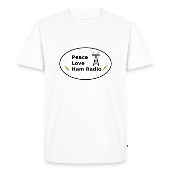 peace love ham radio tower - Men's Premium Organic T-Shirt - white - Front - Nico (187cm)