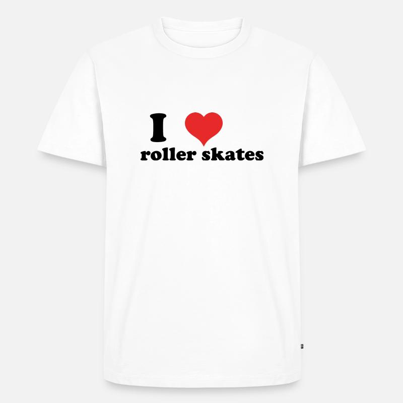 i love roller skates - Männer Premium Bio T-Shirt - Weiß