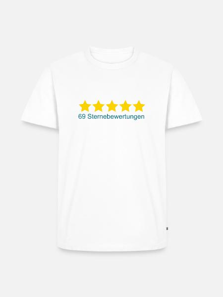 5 Sterne Bewertung - Männer Premium Bio T-Shirt - Weiß