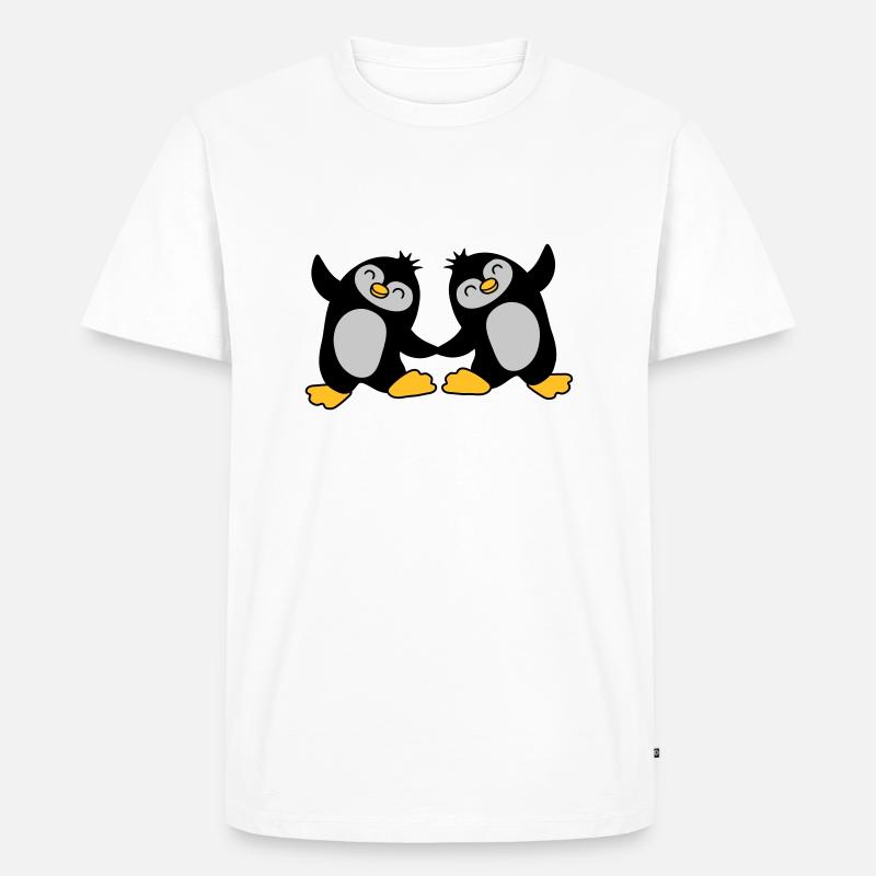 2 pingouins mignons dansant - T-shirt Premium bio Homme - blanc