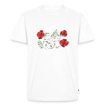 Fleur - T-shirt Premium bio Homme - blanc - Devant - Nico (187cm)