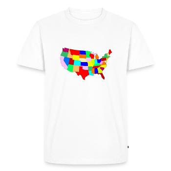 USA Patchwork Map - Men's Premium Organic T-Shirt - white - Front - Nico (187cm)