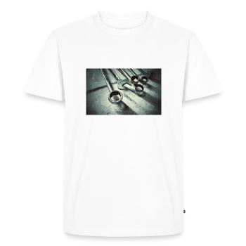 Clé à vis - T-shirt Premium bio Homme - blanc - Devant - Nico (187cm)