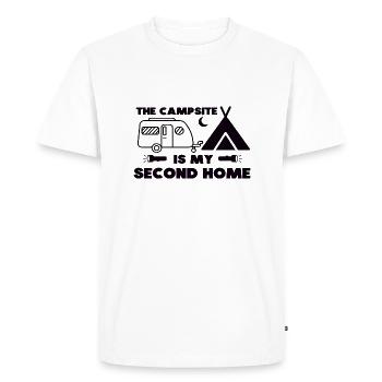 The Campsite is my Second Home - Men's Premium Organic T-Shirt - white - Front - Nico (187cm)
