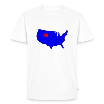 État du Wyoming Emplacement - T-shirt Premium bio Homme - blanc - Devant - Nico (187cm)