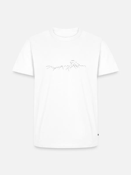 Eiger Mönch Jungfrau Panorama - Männer Premium Bio T-Shirt - Weiß
