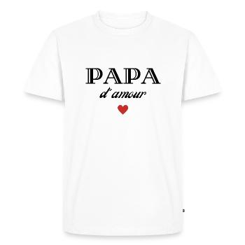 papa d'amour - T-shirt Premium bio Homme - blanc - Devant - Nico (187cm)