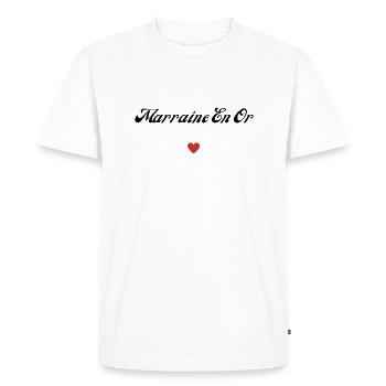 marraine en or - T-shirt Premium bio Homme - blanc - Devant - Nico (187cm)