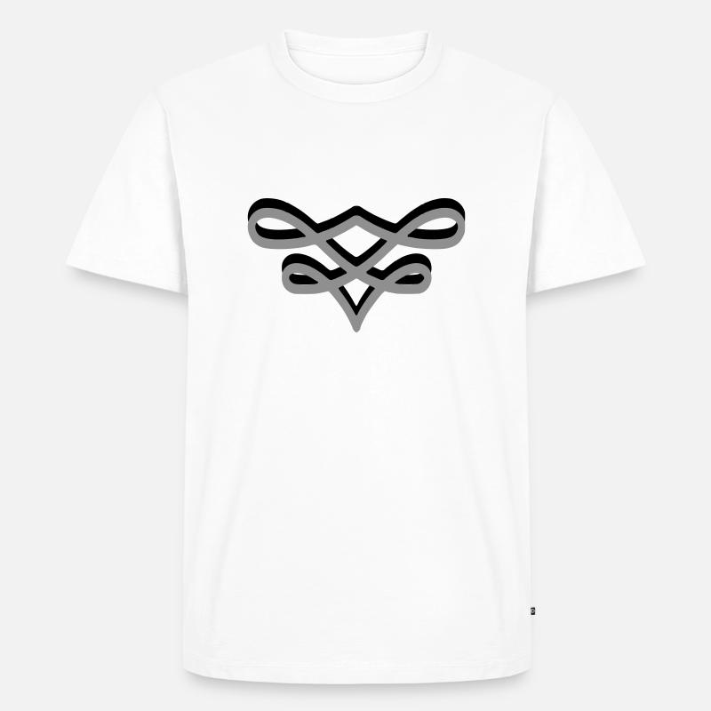 Schnörkel klein 2 zweifarbig - Männer Premium Bio T-Shirt - Weiß