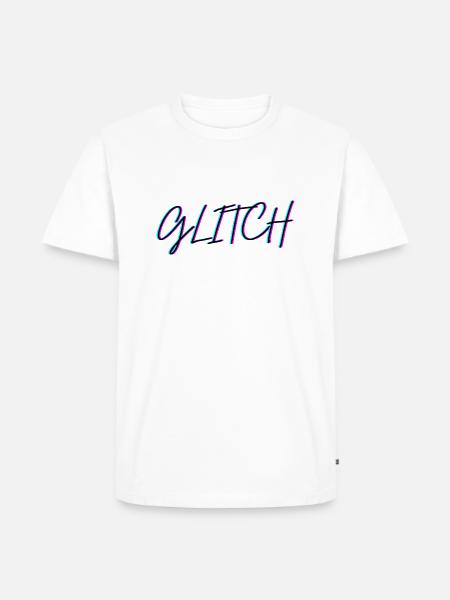 Glitch - Männer Premium Bio T-Shirt - Weiß
