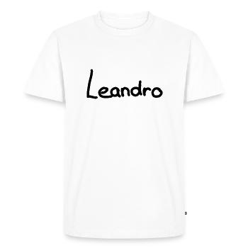 Leandro - Men's Premium Organic T-Shirt - white - Front - Nico (187cm)