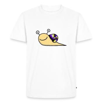 Nonbinary Snail - Men's Premium Organic T-Shirt - white - Front - Nico (187cm)