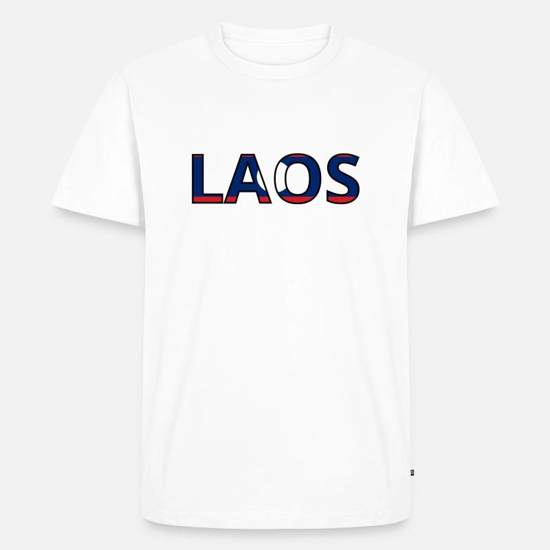 Drapeau Laos - T-shirt Premium bio Homme - blanc