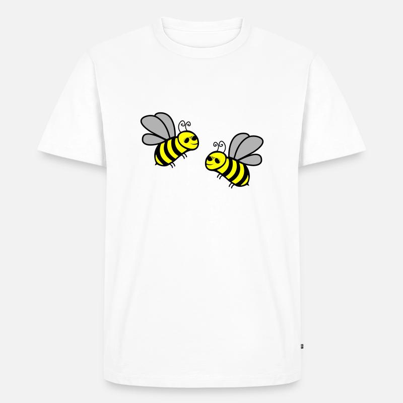 biene cool 2 - Männer Premium Bio T-Shirt - Weiß