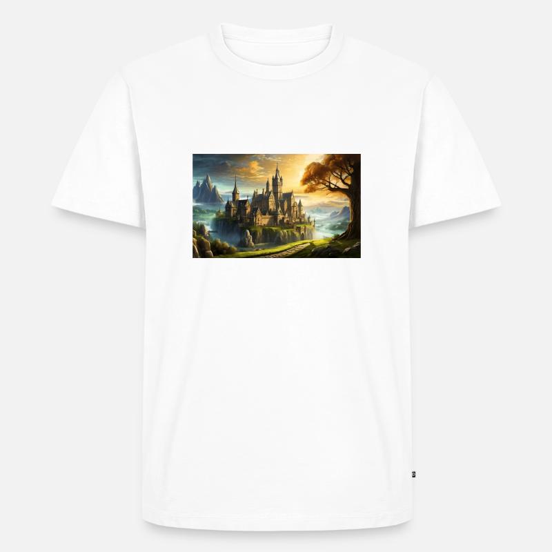 wunderschöne mythische Orte – Avalon - Männer Premium Bio T-Shirt - Weiß