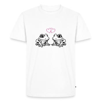 grenouille bande dessinée amour - T-shirt Premium bio Homme - blanc - Devant - Nico (187cm)