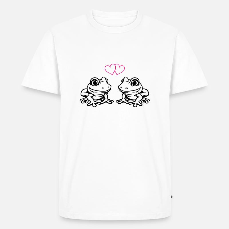 frosch comic love - Männer Premium Bio T-Shirt - Weiß
