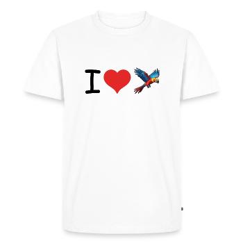 I love Parrots Quote - Pet Design - Men's Premium Organic T-Shirt - white - Front - Nico (187cm)
