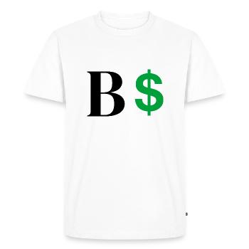Letter b dollar - Men's Premium Organic T-Shirt - white - Front - Nico (187cm)
