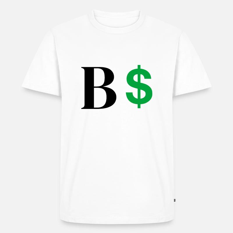 Buchstabe b Dollar - Männer Premium Bio T-Shirt - Weiß