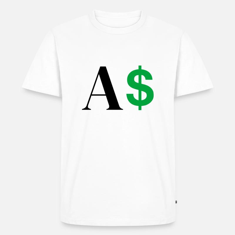 Dollar-Buchstabe - Männer Premium Bio T-Shirt - Weiß