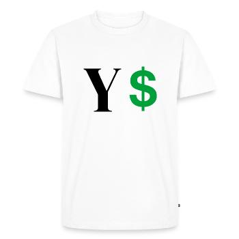 Letter y dollar - Men's Premium Organic T-Shirt - white - Front - Nico (187cm)