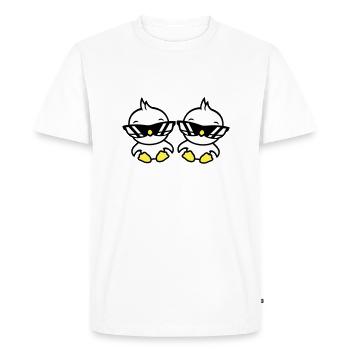 2 Birds Sunglasses Cool Sitting Two Friends Crew - Men's Premium Organic T-Shirt - white - Front - Nico (187cm)