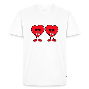 Bande dessinée Coeur 2 - T-shirt Premium bio Homme - blanc - Devant - Nico (187cm)