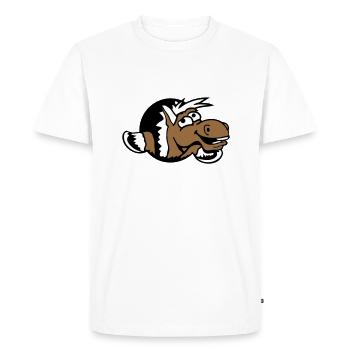 Cheval Drôle Fou Trou Rire Bande dessinée Équitation Fun - T-shirt Premium bio Homme - blanc - Devant - Nico (187cm)