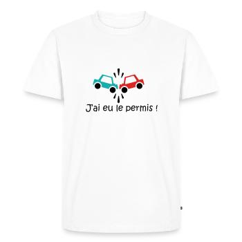 permis - T-shirt Premium bio Homme - blanc - Devant - Nico (187cm)