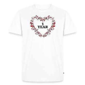 1st anniversary, birthday or anniversary - Men's Premium Organic T-Shirt - white - Front - Nico (187cm)