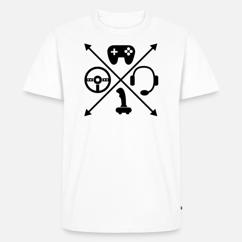 Gaming - Männer Premium Bio T-Shirt - Weiß