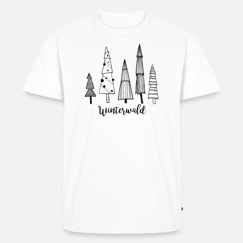 Winterwald - Männer Premium Bio T-Shirt - Weiß